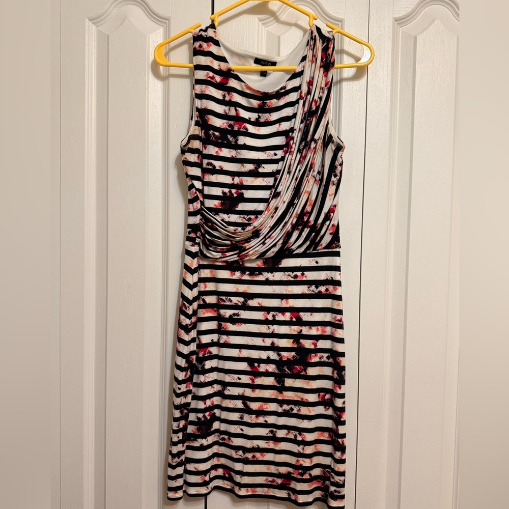 Apt. 9 Black and White Striped Midi Dress
